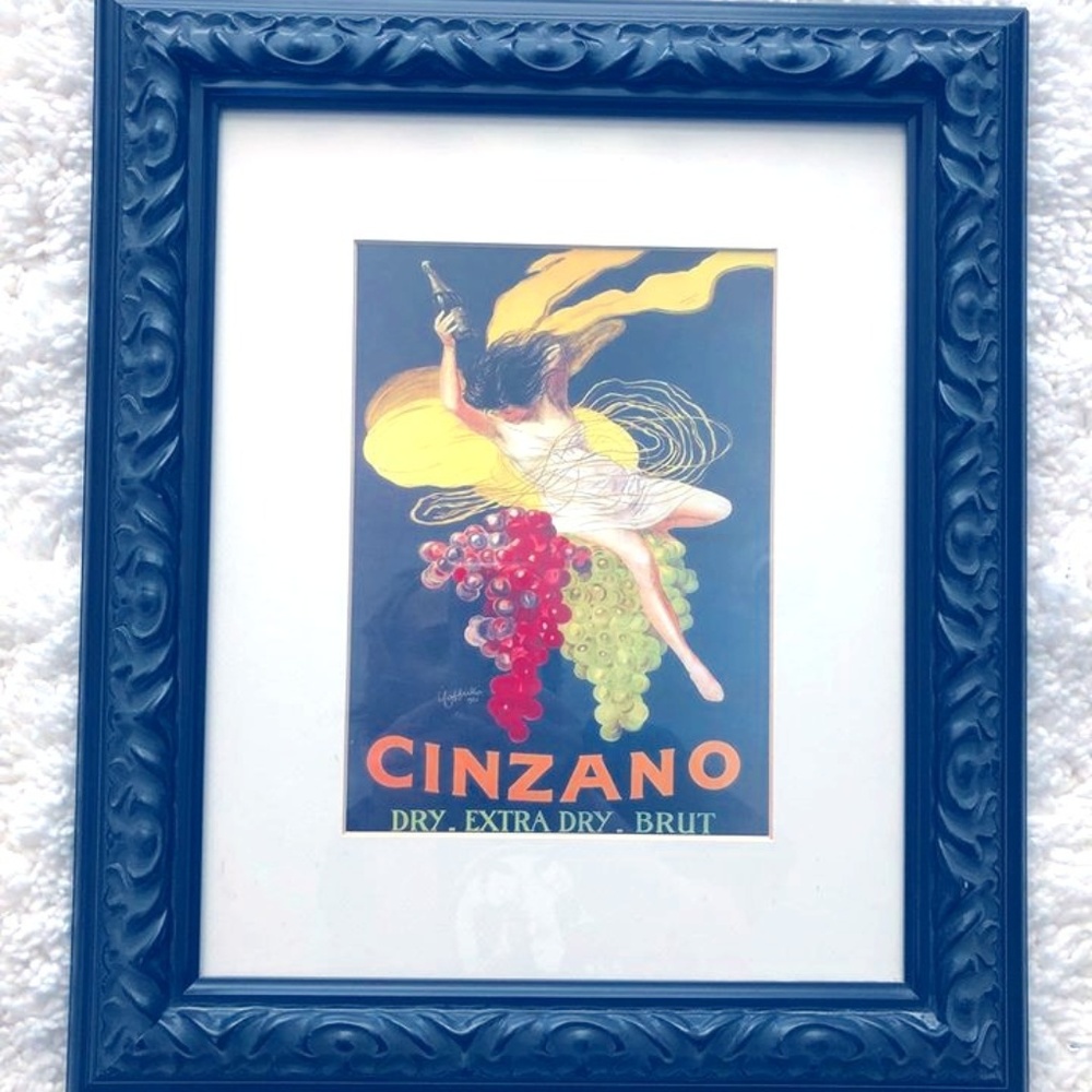 Cinzano wine wall art with matted frame